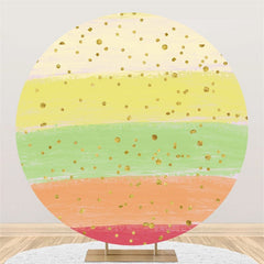 Lofaris Round Color Stripe Happy Birthday Backdrop For Party