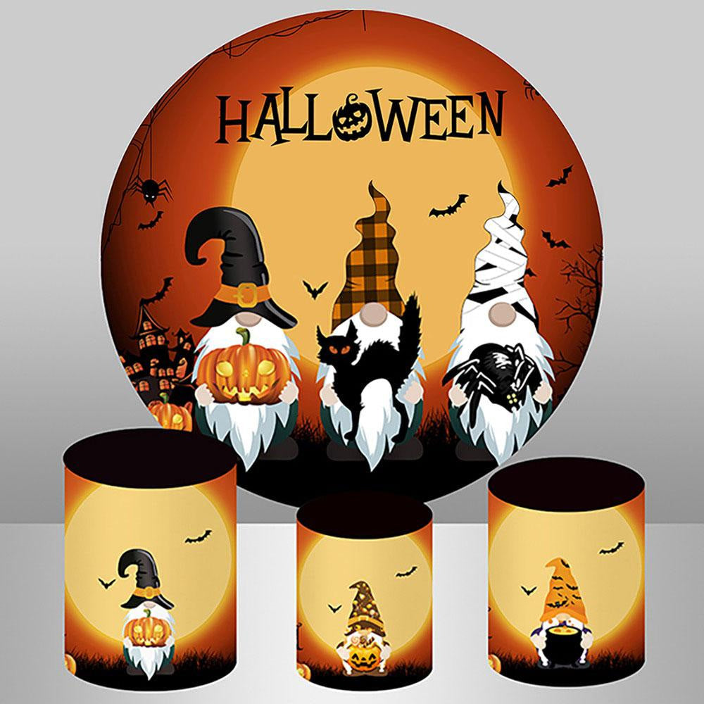 Lofaris Round Faceless Doll Happy Halloween Backdrop For Party