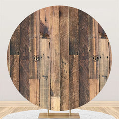 Lofaris Round Striped Wood Happy Birthday Backdrop For Party