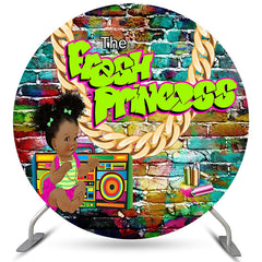 Lofaris Round The Fresh Princess Brick Baby Shower Backdrop