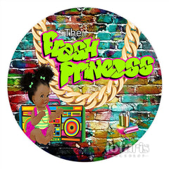 Lofaris Round The Fresh Princess Brick Baby Shower Backdrop