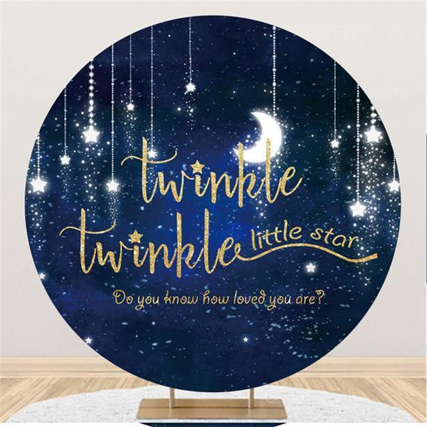 Lofaris Round Twinkle Little Star Baby Shower Backdrop
