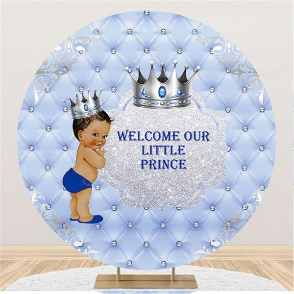 Lofaris Round Welcome Our Little Prince Baby Shower Backdrop