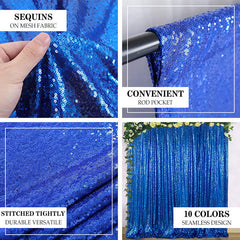 Lofaris Royal Blue Sparkling Sequin Curtain Birthday Backdrop