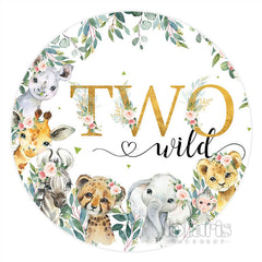 Lofaris Safari Floral Plant Wild Two Circle Birthday Backdrop