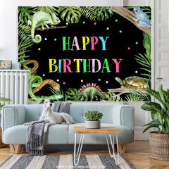 Lofaris Safari Green Tree At Night Happy Birthday Backdrop