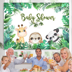 Lofaris Safari Green Trees Themed Gender Baby Shower Backdrop
