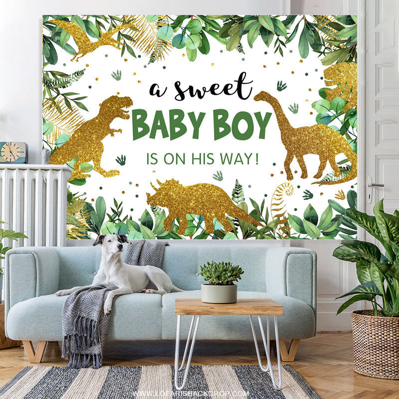 Lofaris Safari Sweet Boy On The Way Baby Shower Backdrop