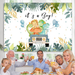 Lofaris Safaris Jungle Car With Balloons Baby Shower Backdrop