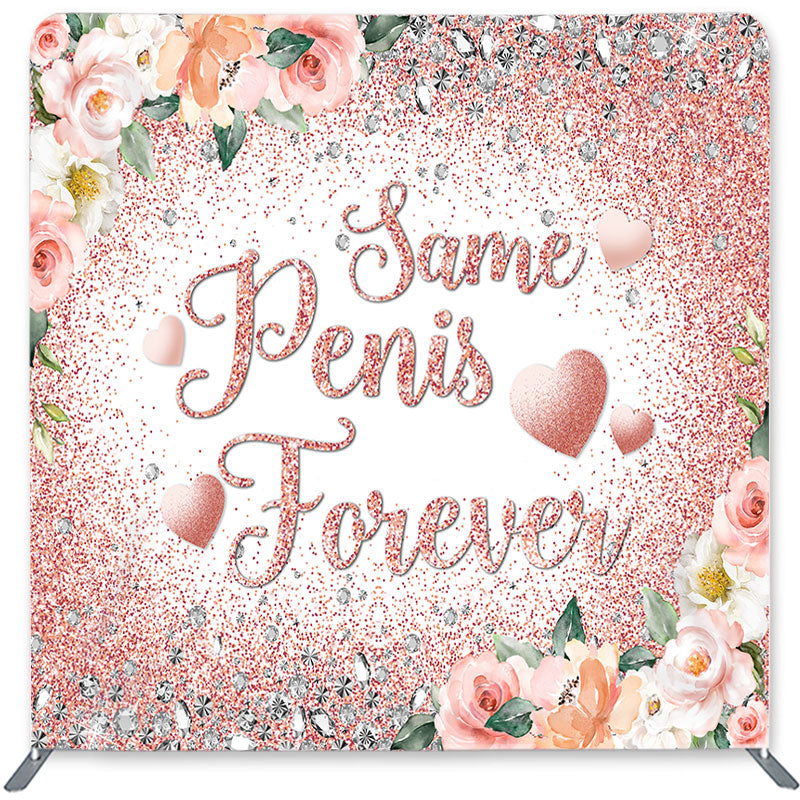 Lofaris Forever Pink Floral Double-Sided Backdrop for Wedding