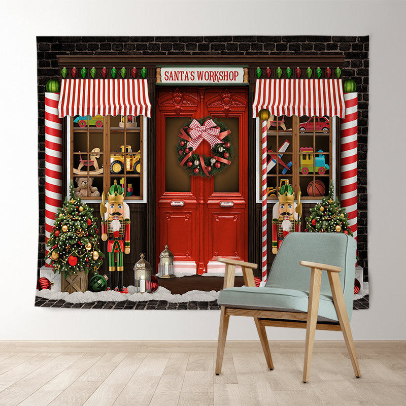 Lofaris Santas Workshop Theme Holiday Merry Christmas Backdrop