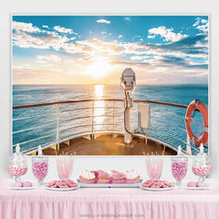 Lofaris Sea Ocean Theme Yacht Travel Birthday Party Backdrop