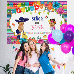 Lofaris Senor and Senorita Cute Backdrop for Baby Shower