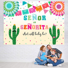 Lofaris Senor Or Senorita With Cactus Baby Shower Backdrop