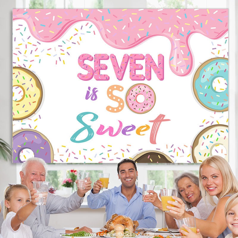 Lofaris Seven Is So Sweet Candyland Happy Birthday Backdrop