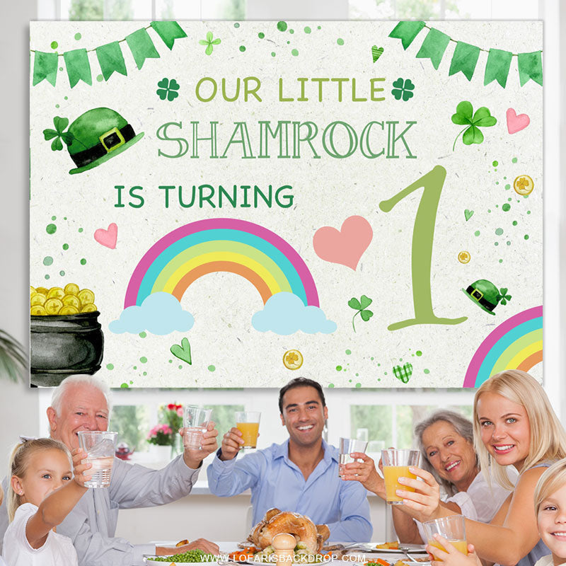 Lofaris Shamerock Is Turning 1 Rainbow Birthday Backdrop