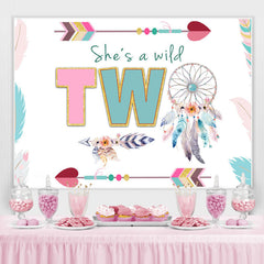 Lofaris She’S Wild Two With Dreamcatcher Birthday Backdrop