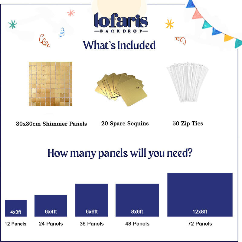 Lofaris Square Shimmer Wall Sequin Easy Set For Engagement Anniversary