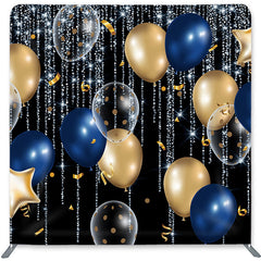 Lofaris Shiny Blue Lines Double-Sided Backdrop for Birthday