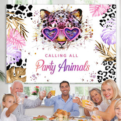 Lofaris Shiny Calling All Party Animals Happy Birthday Backdrop