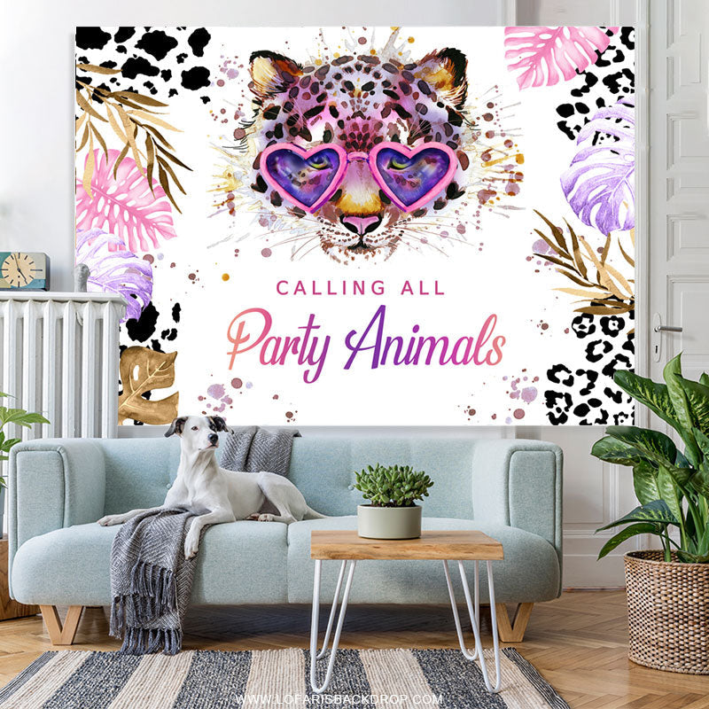 Lofaris Shiny Calling All Party Animals Happy Birthday Backdrop