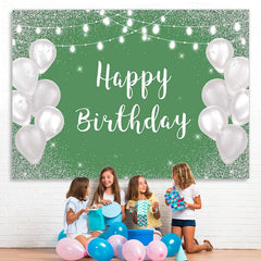 Lofaris Shiny white balloon bokeh happy birthday photo backdrop