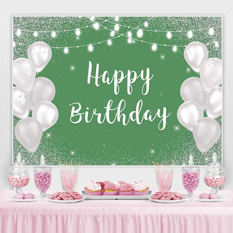 Lofaris Shiny white balloon bokeh happy birthday photo backdrop