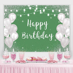 Lofaris Shiny white balloon bokeh happy birthday photo backdrop