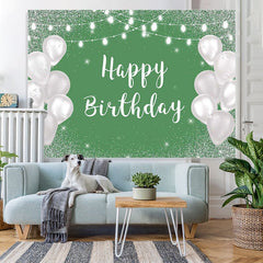 Lofaris Shiny white balloon bokeh happy birthday photo backdrop
