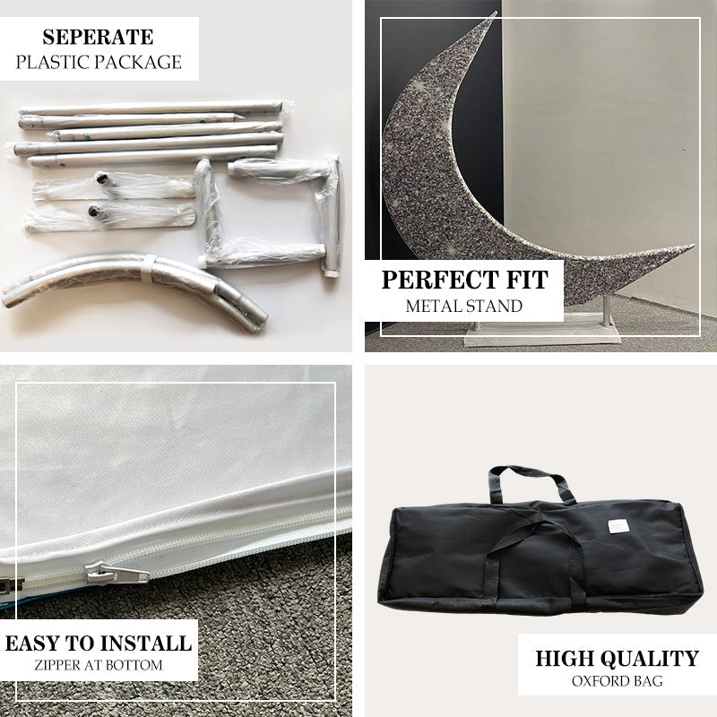 Lofaris Silver Glitter Moon Shaped Arch Backdrop For Party Decor