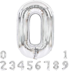 Lofaris Silver Large Giant Foil Mylar 40 Inch Number Balloons for Party