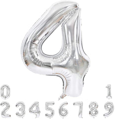 Lofaris Silver Large Giant Foil Mylar 40 Inch Number Balloons for Party