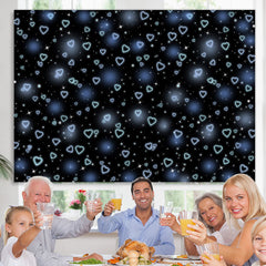 Lofaris Simple Blue And Black Heart Light Spot Backdrop