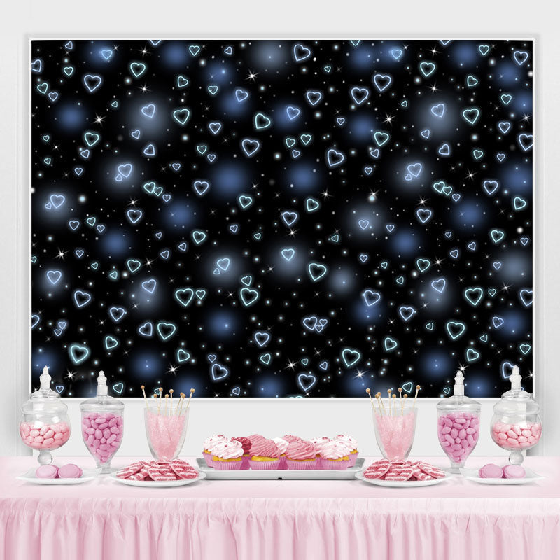 Lofaris Simple Blue And Black Heart Light Spot Backdrop
