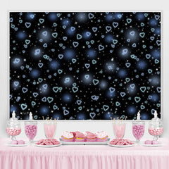 Lofaris Simple Blue And Black Heart Light Spot Backdrop