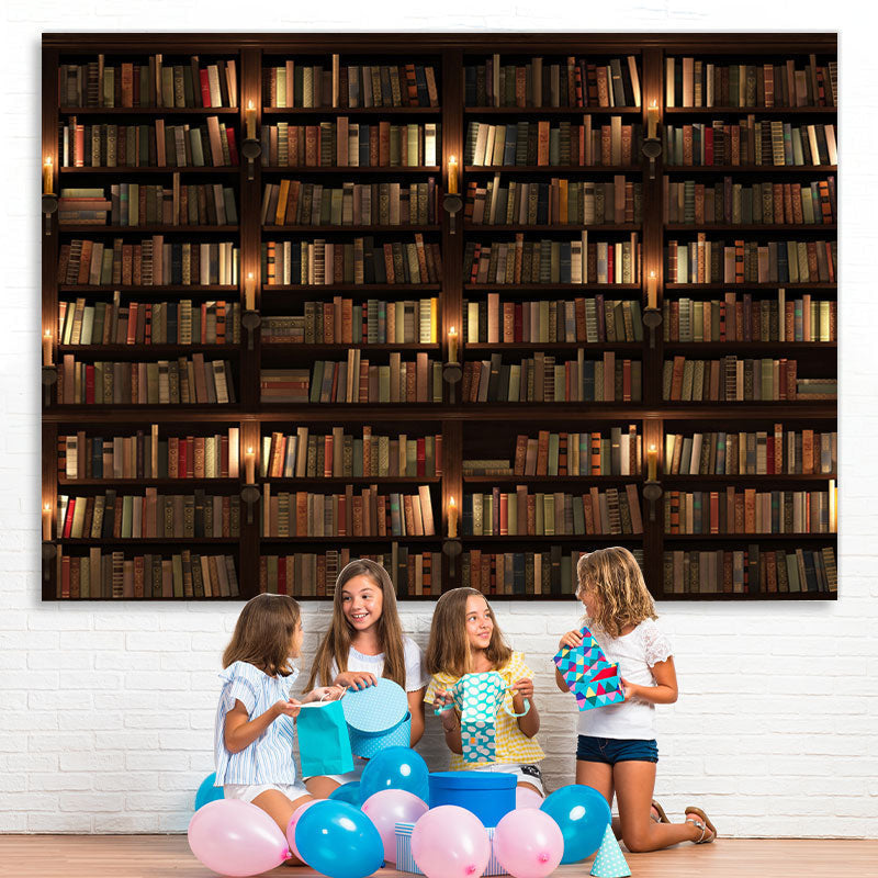 Lofaris Simple Bookshelf Lights Back to school Backdrop
