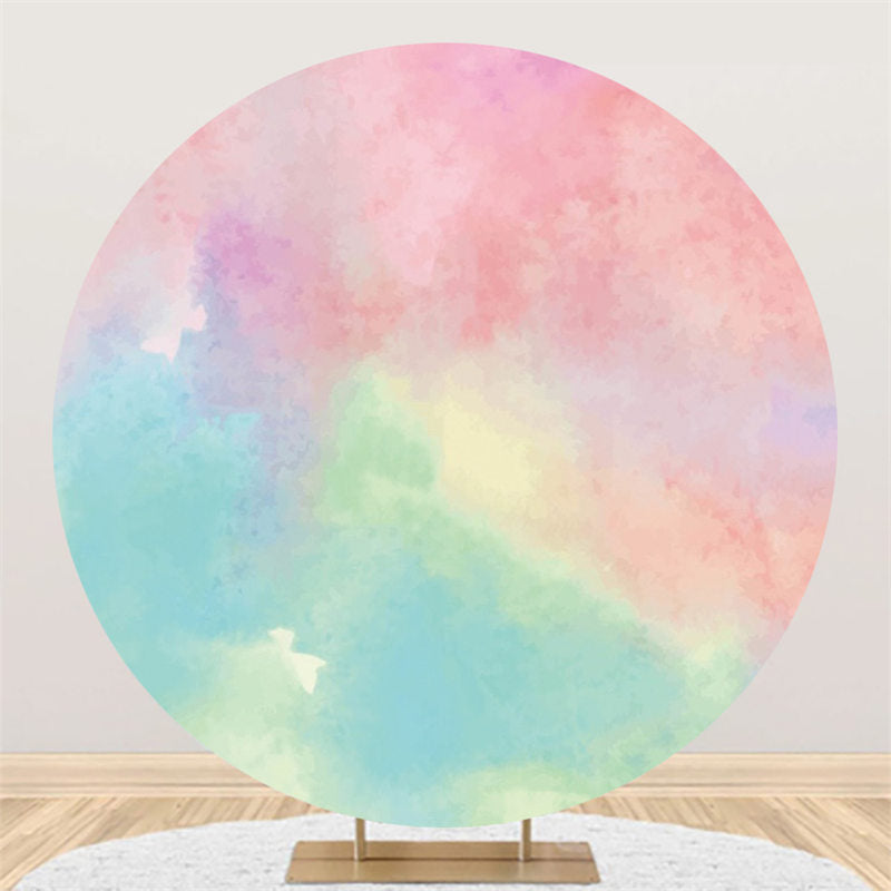 Lofaris Simple Circle Light Colorful Painting Birthday Backdrop