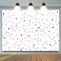 Lofaris Simple Colorful Dots Stars White Backdrop for Birthday