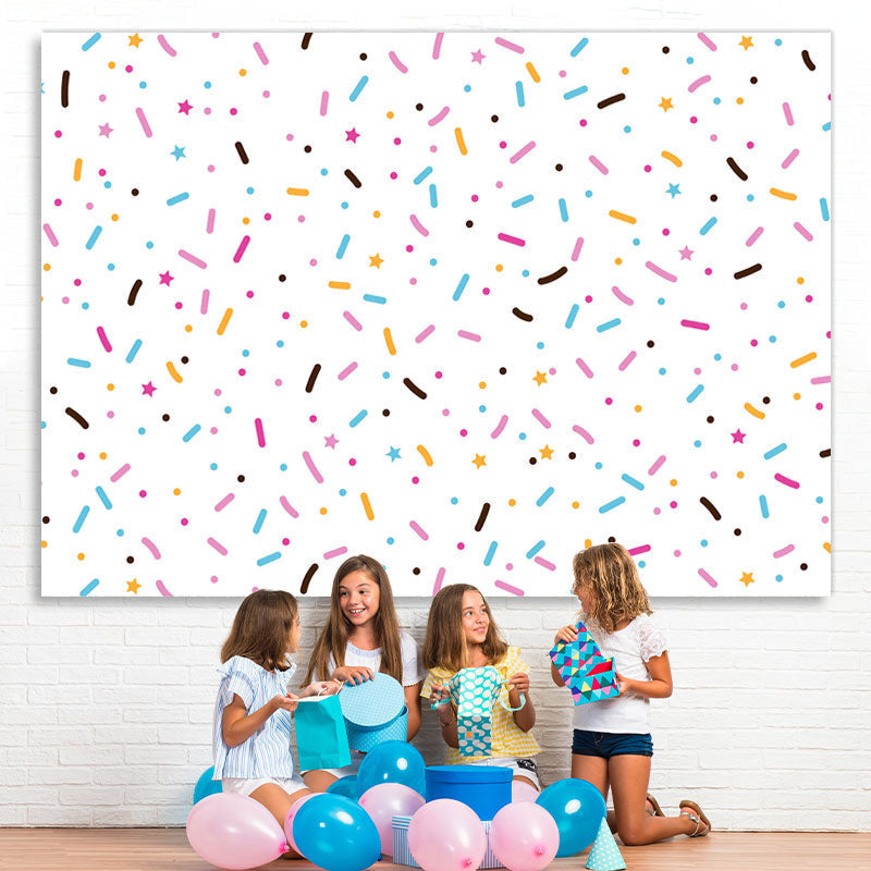 Lofaris Simple Colorful Dots Stars White Backdrop for Birthday