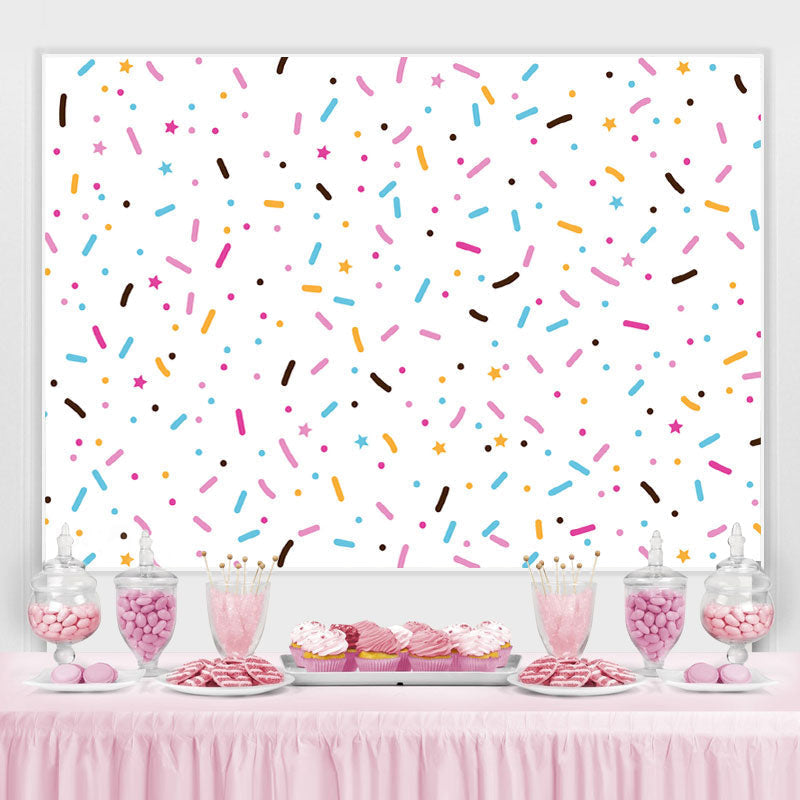 Lofaris Simple Colorful Dots Stars White Backdrop for Birthday