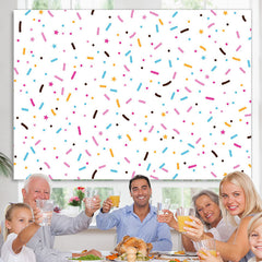 Lofaris Simple Colorful Dots Stars White Backdrop for Birthday