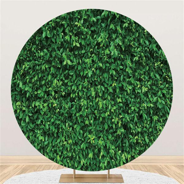 Lofaris Simple Custom Circle Green Leaves Wedding Backdrop