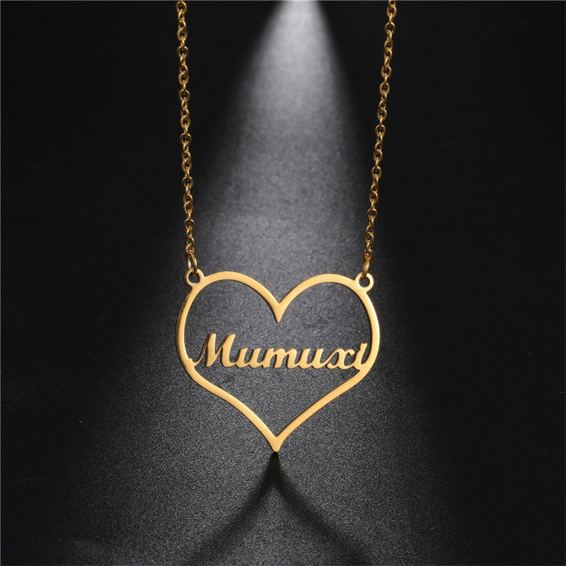 Lofaris Simple Custom Love 18k Gold Plated Name Necklace