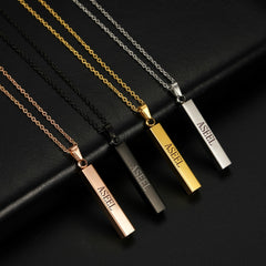 Lofaris Simple Custom Rectangle 18k Gold Plated Name Necklace