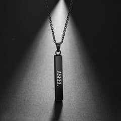 Lofaris Simple Custom Rectangle 18k Gold Plated Name Necklace