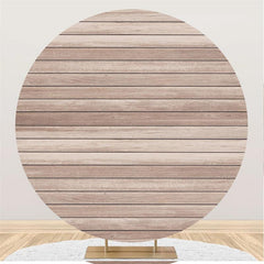 Lofaris Simple Custom Round Light Brown Wooden Backdrop For Decoration