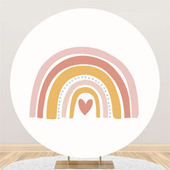 Lofaris Simple Cute Rainbow Happy Birthday Circle Backdrop