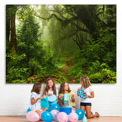 Lofaris Simple Green Jungle With Narrow Path Spring Backdrop