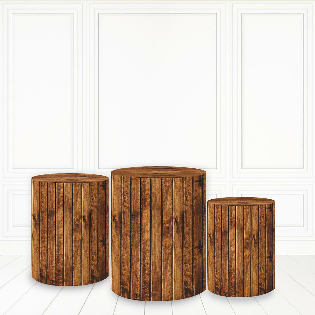Lofaris Simple Khaki Brown Wooden Cake Table Cover For Birthday Plinth
