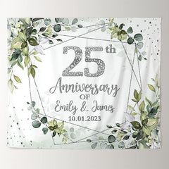 Lofaris Simple Leaves Spring Happy 25Th Anniversary Backdrop